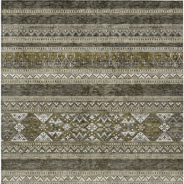 9' X 12' Taupe Beige And Ivory Southwestern Washable Indoor Outdoor Area Rug