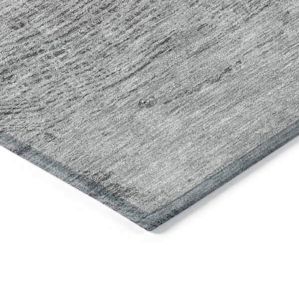 3' X 5' Gray Silver And Charcoal Abstract Washable Indoor Outdoor Area Rug