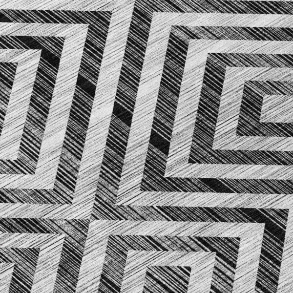 8' X 10' Black Gray And Silver Geometric Washable Indoor Outdoor Area Rug