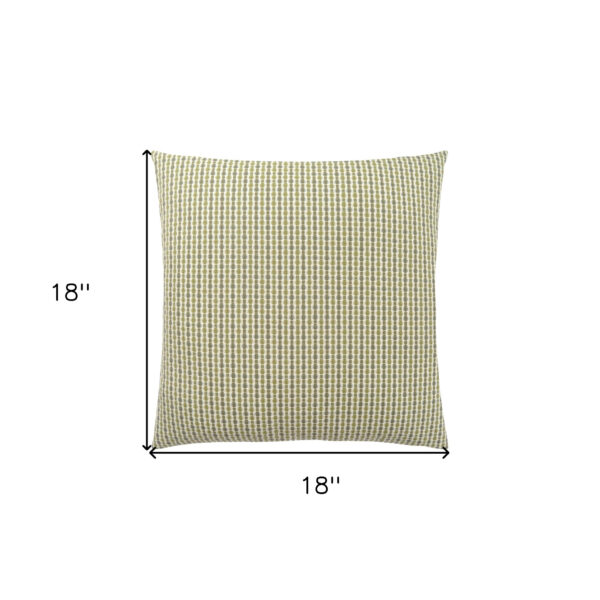 Set Of Two 18" X 18" Green and White Polyester Striped Zippered Pillow