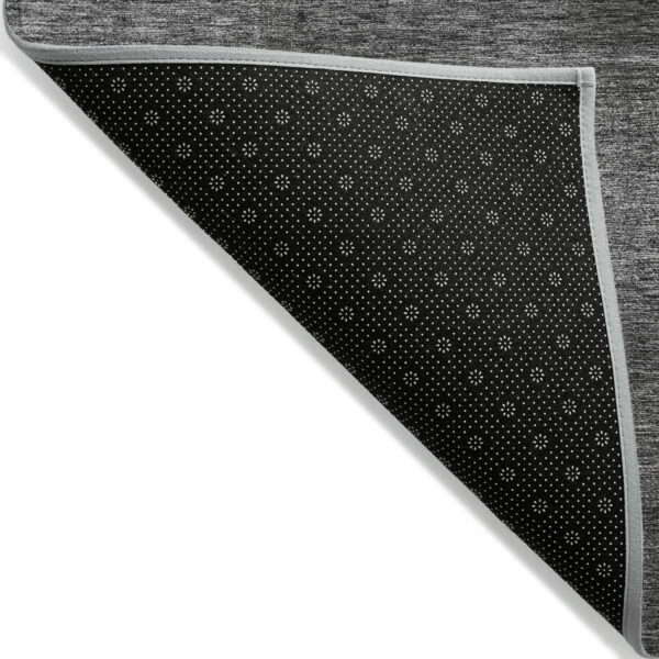 8' X 10' Gray Charcoal And Ivory Abstract Washable Indoor Outdoor Area Rug