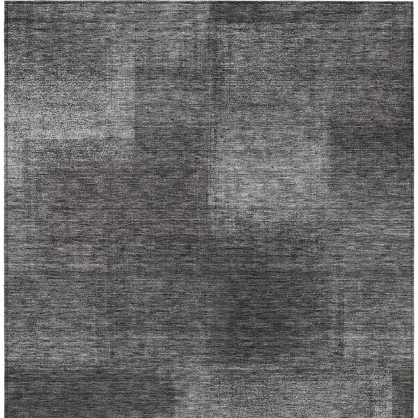 8' X 10' Gray Charcoal And Ivory Abstract Washable Indoor Outdoor Area Rug