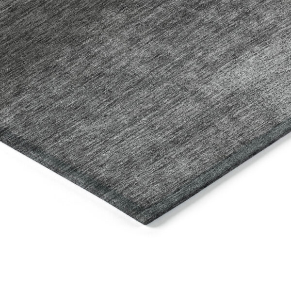 8' X 10' Gray Charcoal And Ivory Abstract Washable Indoor Outdoor Area Rug