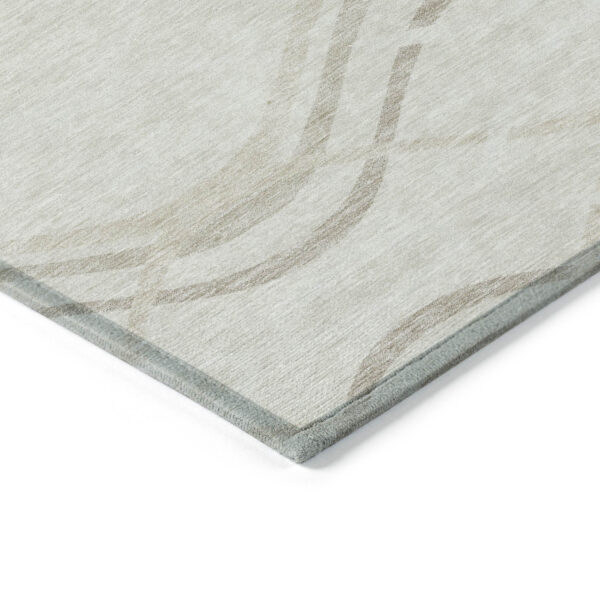 8' X 10' Ivory Beige And Taupe Abstract Washable Indoor Outdoor Area Rug