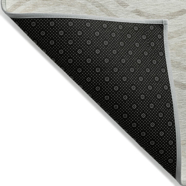 8' X 10' Ivory Beige And Taupe Abstract Washable Indoor Outdoor Area Rug