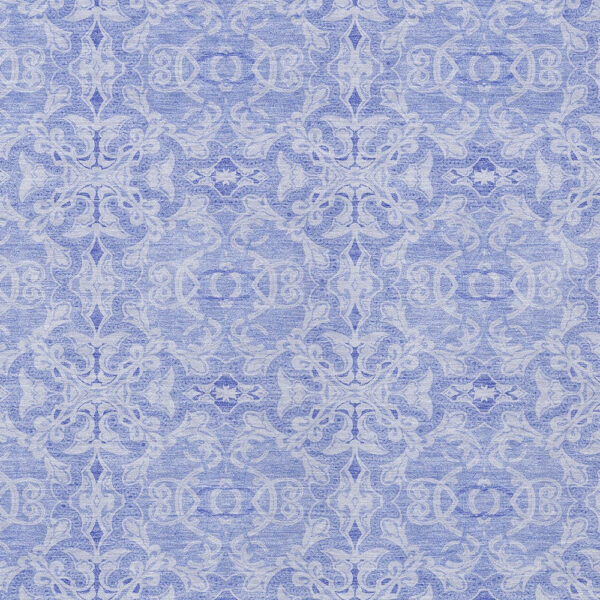 8' X 10' Sky Blue And Denim Blue Medallion Washable Indoor Outdoor Area Rug