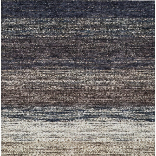 5' X 8' Beige Ivory And Brown Ombre Washable Indoor Outdoor Area Rug