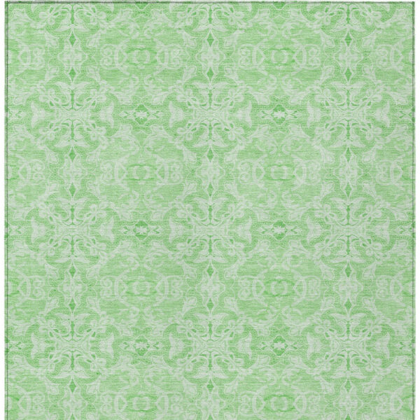10' X 14' Lime Green And Green Medallion Washable Indoor Outdoor Area Rug