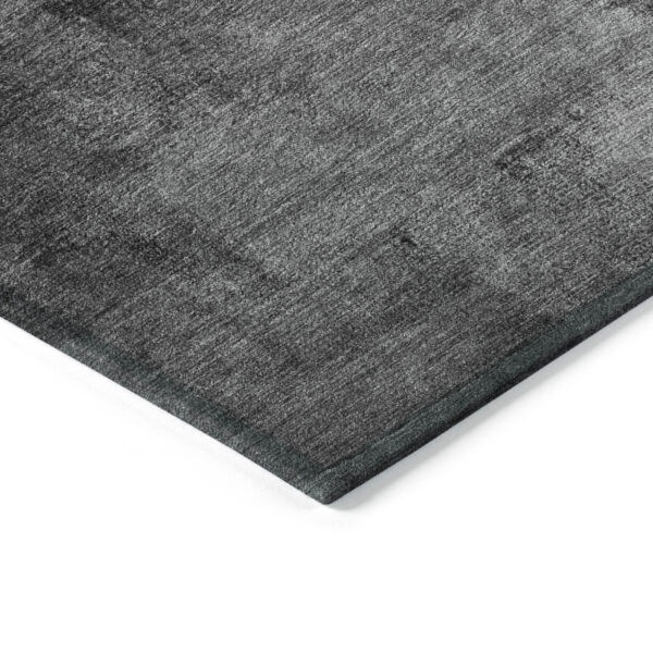 8' X 10' Gray Silver And Charcoal Abstract Washable Indoor Outdoor Area Rug