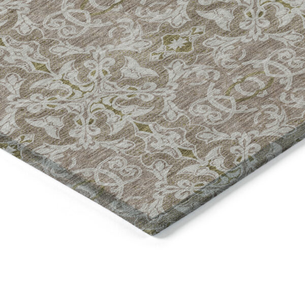 3' X 5' Brown Beige And Taupe Medallion Washable Indoor Outdoor Area Rug