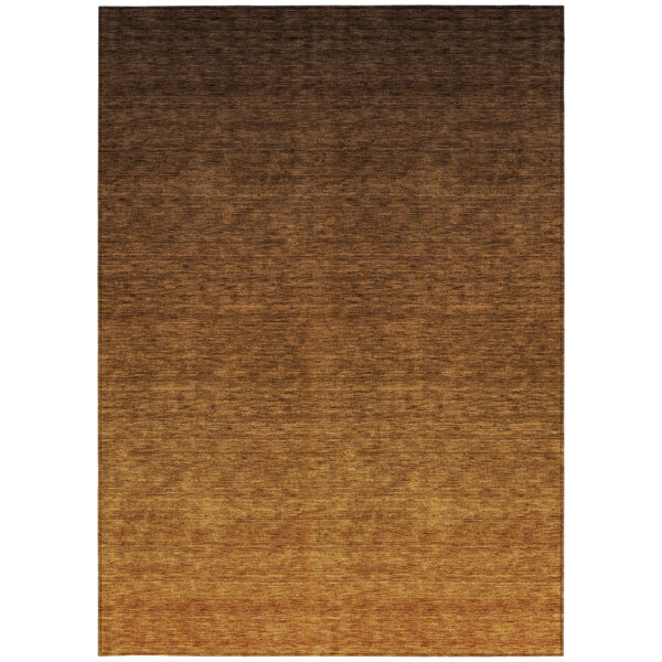 9' X 12' Chocolate And Brown Ombre Washable Indoor Outdoor Area Rug