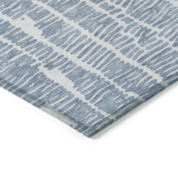 10' X 14' Blue And Ivory Abstract Washable Indoor Outdoor Area Rug
