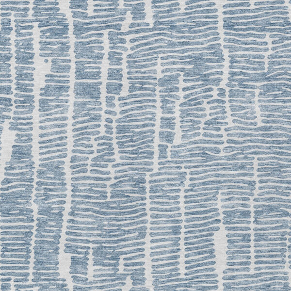 10' X 14' Blue And Ivory Abstract Washable Indoor Outdoor Area Rug