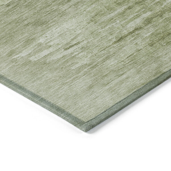 5' X 8' Artichoke Green And Fern Green Abstract Washable Indoor Outdoor Area Rug