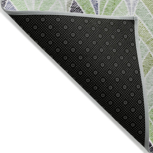 10' X 14' Artichoke Green And Mint Green Geometric Washable Indoor Outdoor Area Rug