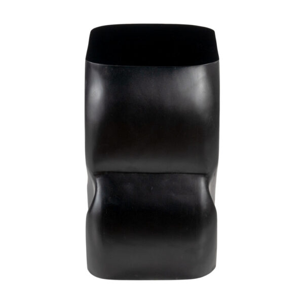 16" Black Solid Wood Abstract Figurine End Table