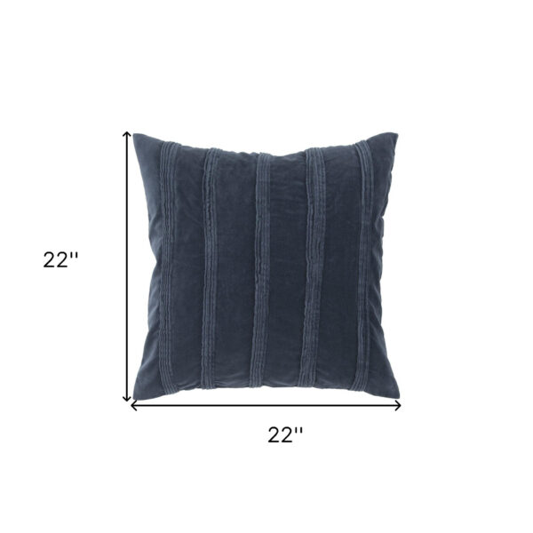 22" Navy Textural Striped Throw Pillow