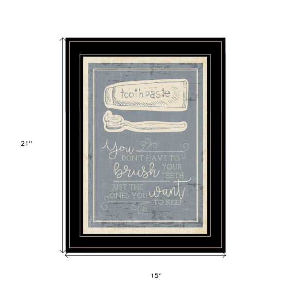 Brush Teeth 4 Black Framed Print Wall Art