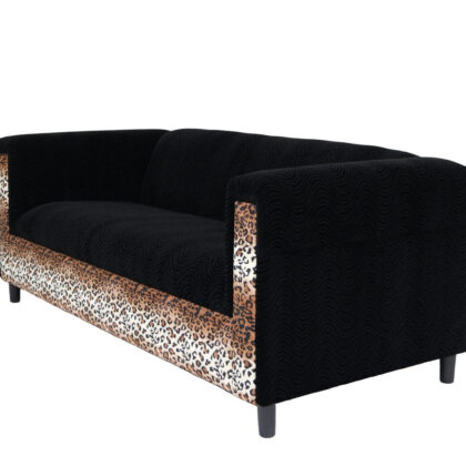 72" Black Velvet Sofa