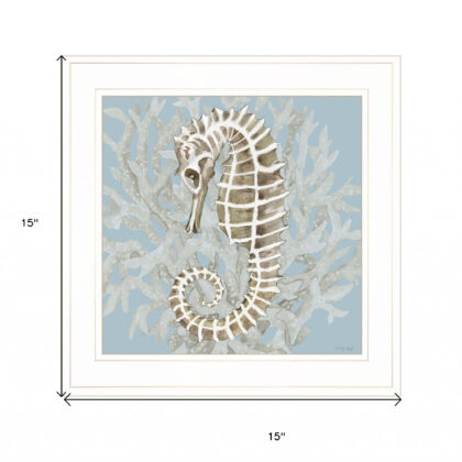 Coral Seahorse II 2 White Framed Print Wall Art