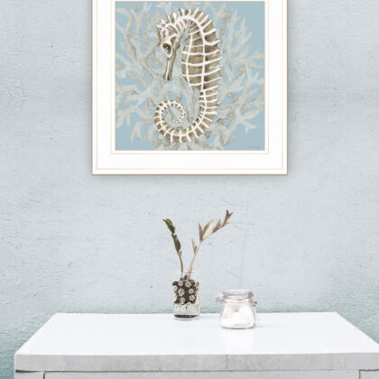 Coral Seahorse II 2 White Framed Print Wall Art