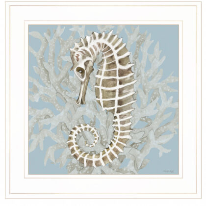 Coral Seahorse II 2 White Framed Print Wall Art