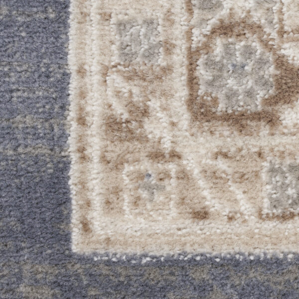 8' x 10' Blue Geometric Distressed Area Rug