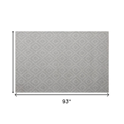 5' x 8' Gray and Ivory Geometric Hand Woven Non Skid Area Rug