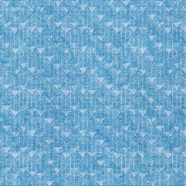 3' X 5' Blue Geometric Washable Non Skid Indoor Outdoor Area Rug