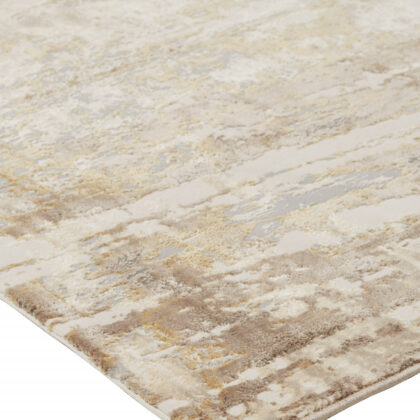 9' X 12' Tan Ivory And Gray Abstract Area Rug