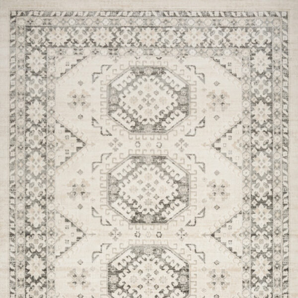 8' x 10' Gray Geometric Distressed Area Rug
