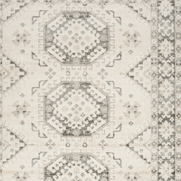 8' x 10' Gray Geometric Distressed Area Rug
