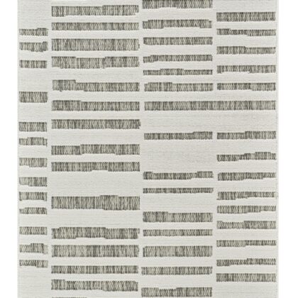 3' X 5' Cream and Beige Abstract Distressed Indoor Outdoor Area Rug