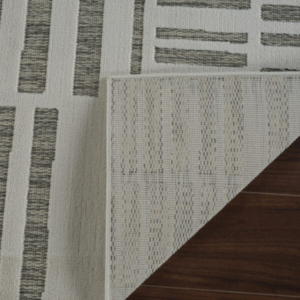 3' X 5' Cream and Beige Abstract Distressed Indoor Outdoor Area Rug