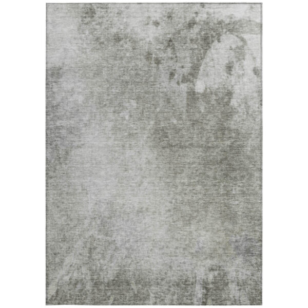 10' X 14' Gray Abstract Washable Indoor Outdoor Area Rug