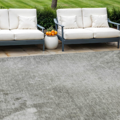 10' X 14' Gray Abstract Washable Indoor Outdoor Area Rug