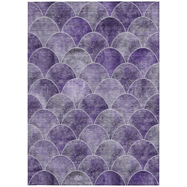 3' X 5' Purple Lilac And Lavender Abstract Washable Indoor Outdoor Area Rug