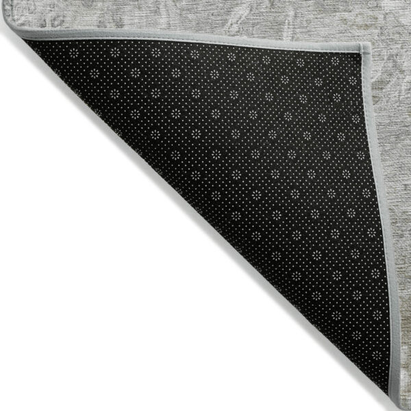 9' X 12' Silver Gray And Taupe Abstract Washable Indoor Outdoor Area Rug