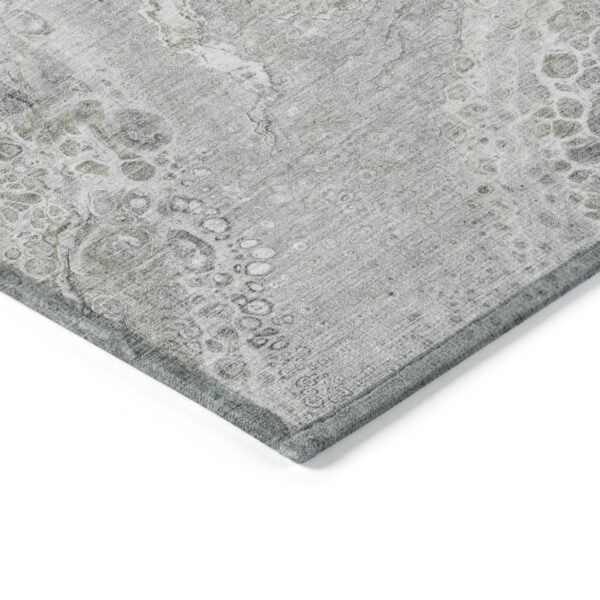 9' X 12' Silver Gray And Taupe Abstract Washable Indoor Outdoor Area Rug