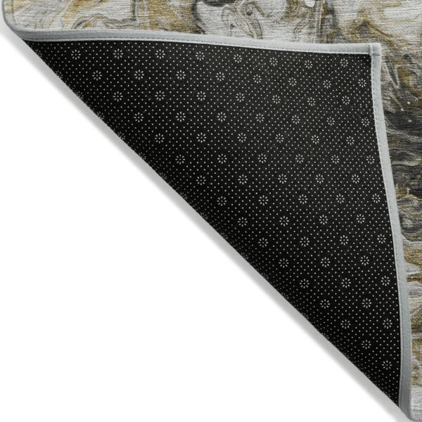 3' X 5' Taupe Beige And Ivory Abstract Washable Indoor Outdoor Area Rug