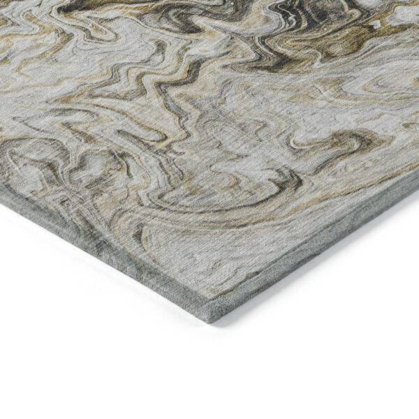 3' X 5' Taupe Beige And Ivory Abstract Washable Indoor Outdoor Area Rug