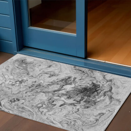 3' X 5' Gray Charcoal And Silver Abstract Washable Indoor Outdoor Area Rug