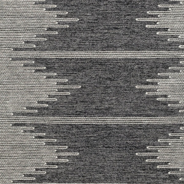 3' X 5' Charcoal And Ivory Abstract Washable Indoor Outdoor Area Rug