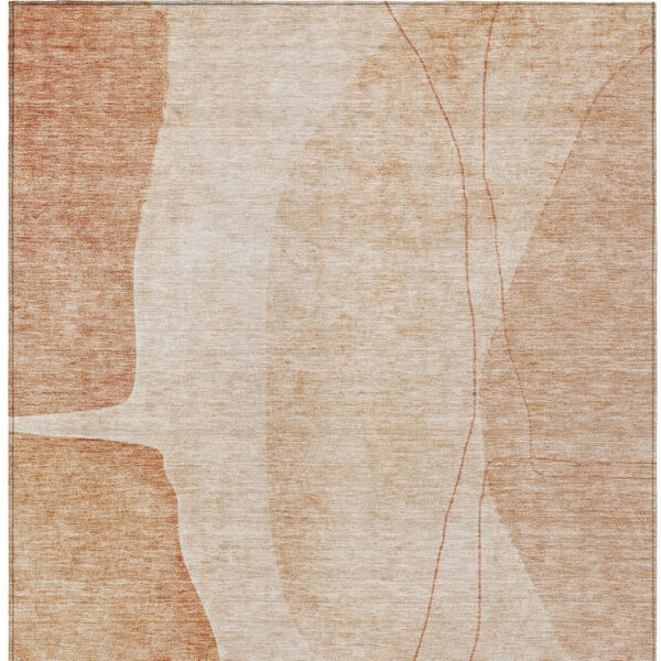 10' X 14' Terra Cotta Orange And Copper Abstract Washable Indoor Outdoor Area Rug