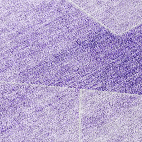 8' Purple And Ivory Round Abstract Washable Indoor Outdoor Area Rug