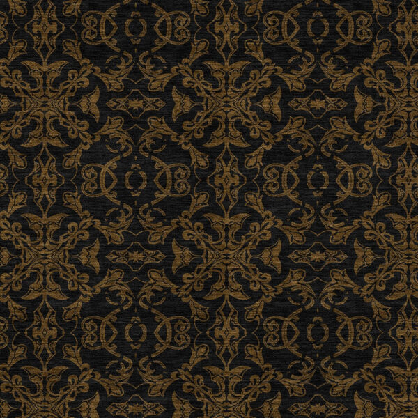 9' X 12' Brown And Black Medallion Washable Indoor Outdoor Area Rug