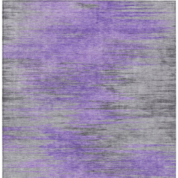 10' X 14' Purple Gray And Charcoal Abstract Washable Indoor Outdoor Area Rug