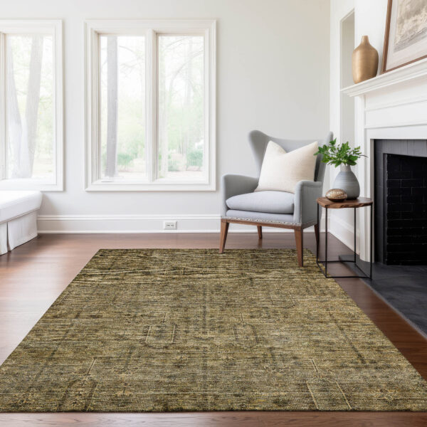 9' X 12' Brown And Beige Southwestern Washable Indoor Outdoor Area Rug