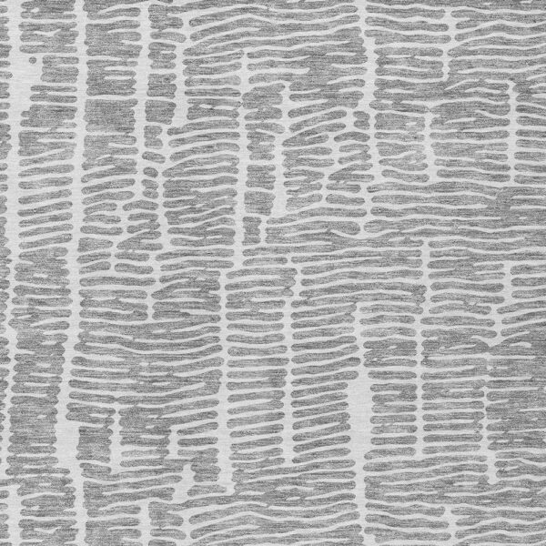 3' X 5' Gray And Ivory Abstract Washable Indoor Outdoor Area Rug