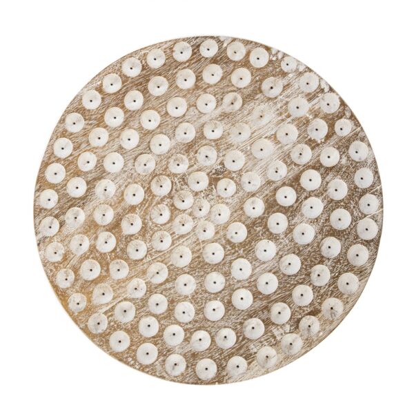 18" Washed White Solid Wood Round End Table